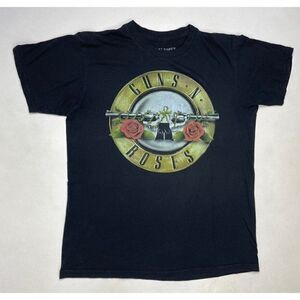 Guns N Roses Logo Graphic T-shirt Women Medium Black Short Sleeve Music